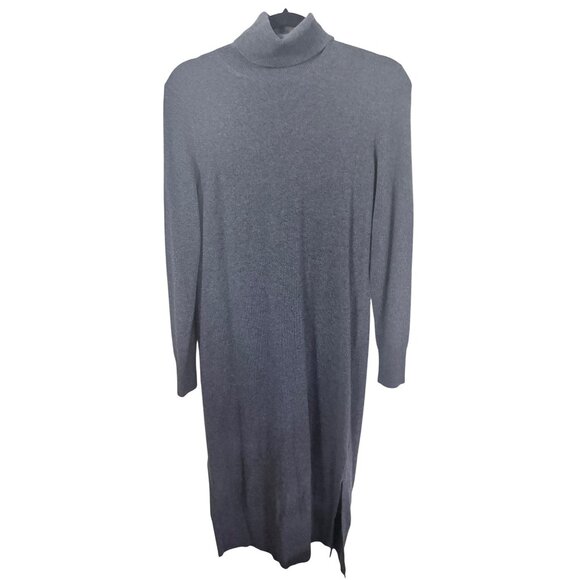 Banana Republic Turtleneck Sweater Dress XS Gray Wool Cashmere Preppy - Picture 1 of 10